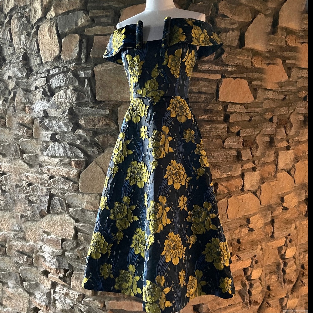 Cenia New York Off-the-Shoulder Jacquard Dress